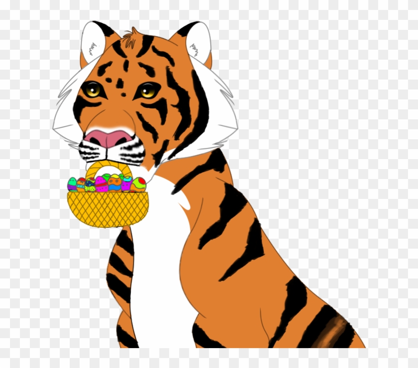 Easter Day Tiger - Cartoon #1608647