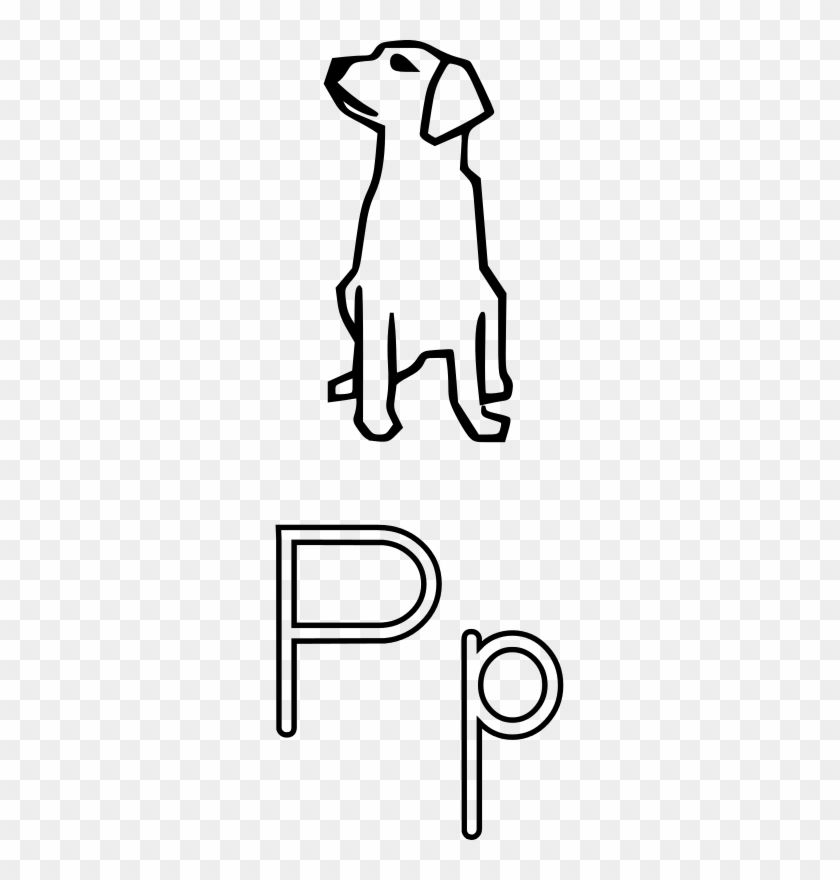 Letra P De Perro Para Colorear Clip Art - Letra P De Perro #1608754