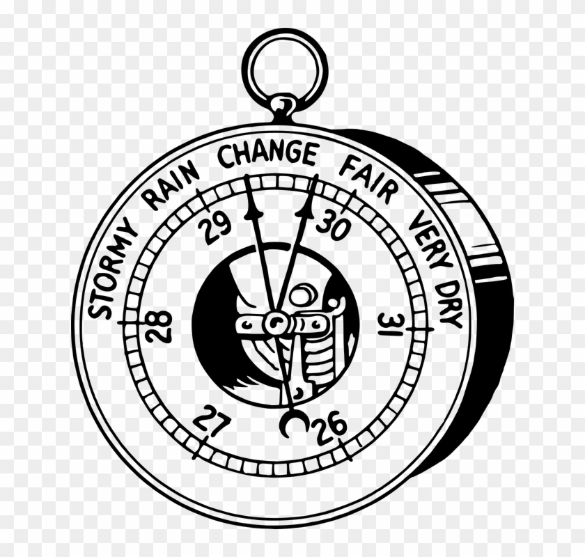 Barometer Clipart Weather Instrument - Barometer Black And White #1608829