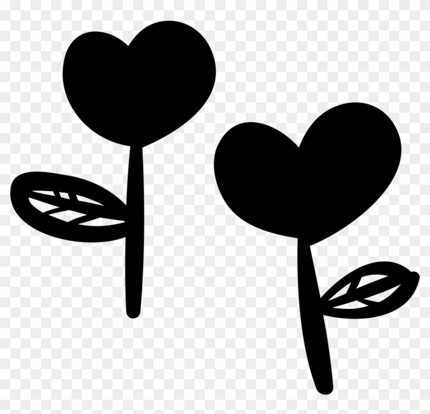 Two Heart-shaped Flowers Comments - Flower Heart Svg #1608912