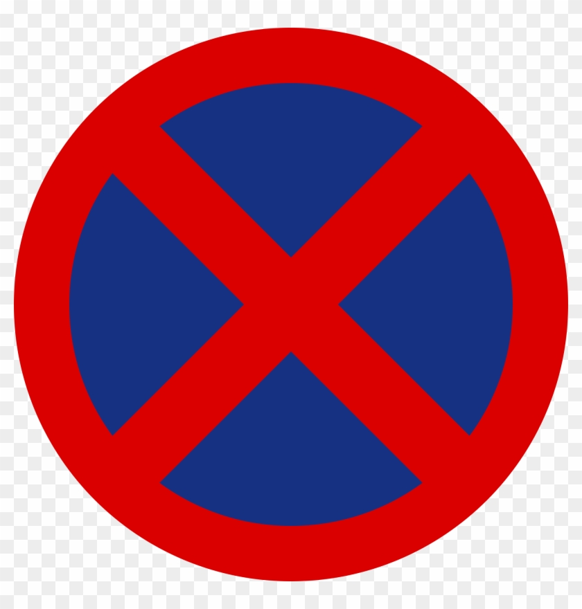 Open - Nz Road Sign Blue Circle Red X #1609233