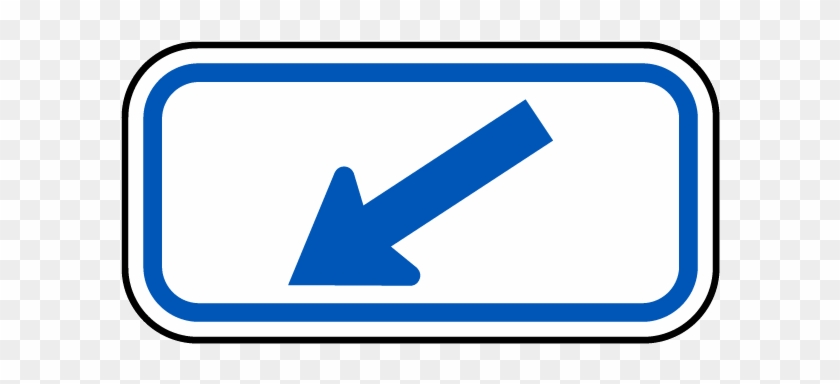 Blue Diagonal Left Arrow Sign - Blue Diagonal Left Arrow Sign #1609261