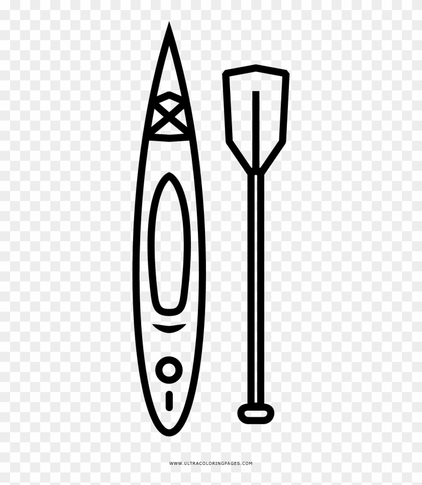Canoe And Paddle Coloring Page - Line Art #1609480