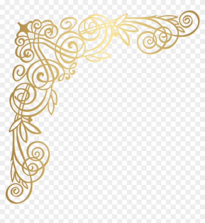 Free Png Download Golden Deco Corner Clipart Png Photo - Golden Decorative Corner Png #1609506