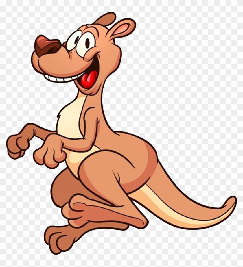 Clip Art Laughing Happy Kangaroos - Jumping Kangaroo Cartoon #1609547