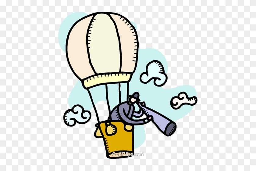 With In Hot Air Balloon Royalty Free - Man In An Air Balloon Clipart #1609581