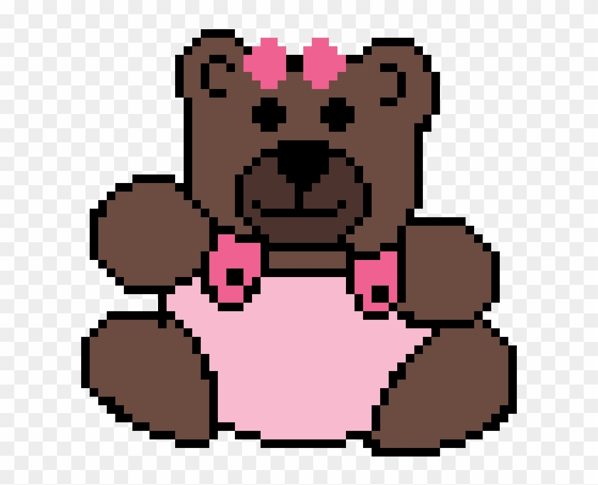 Teddy Bear Wearing Pink Bow And Pink Overalls - Snorlax Sprite #1609647
