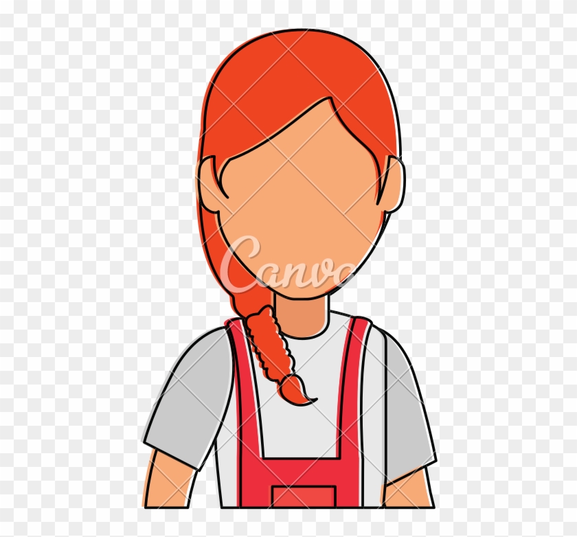 Woman Gardener With Overalls Avatar Character - Cartoon #1609651