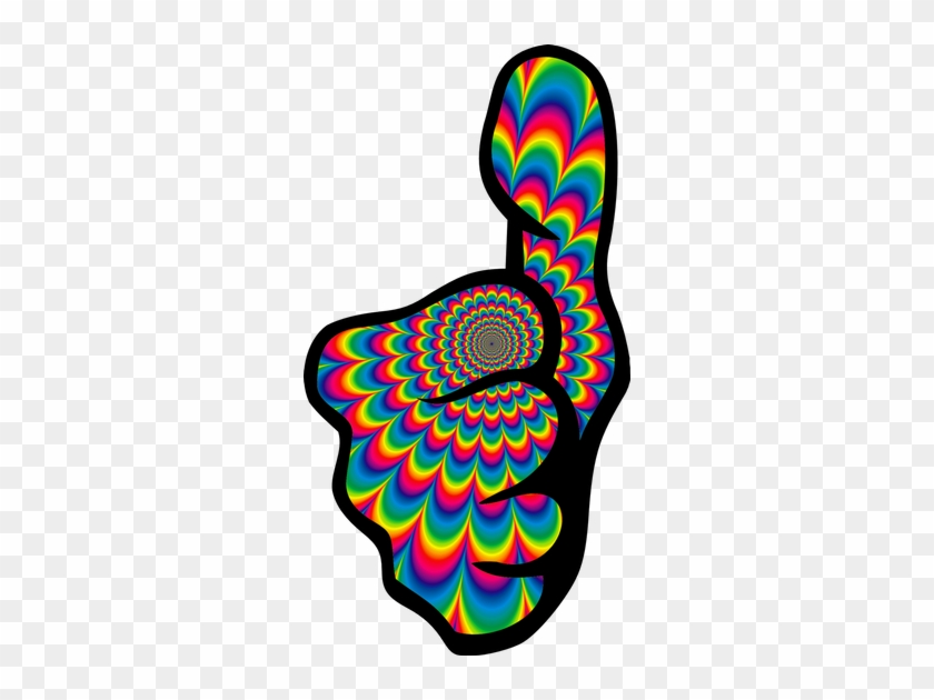 Psychedelic, Thumbs Up, Like, 60s, Bright, Click - Psychedelic Art Png #1609834