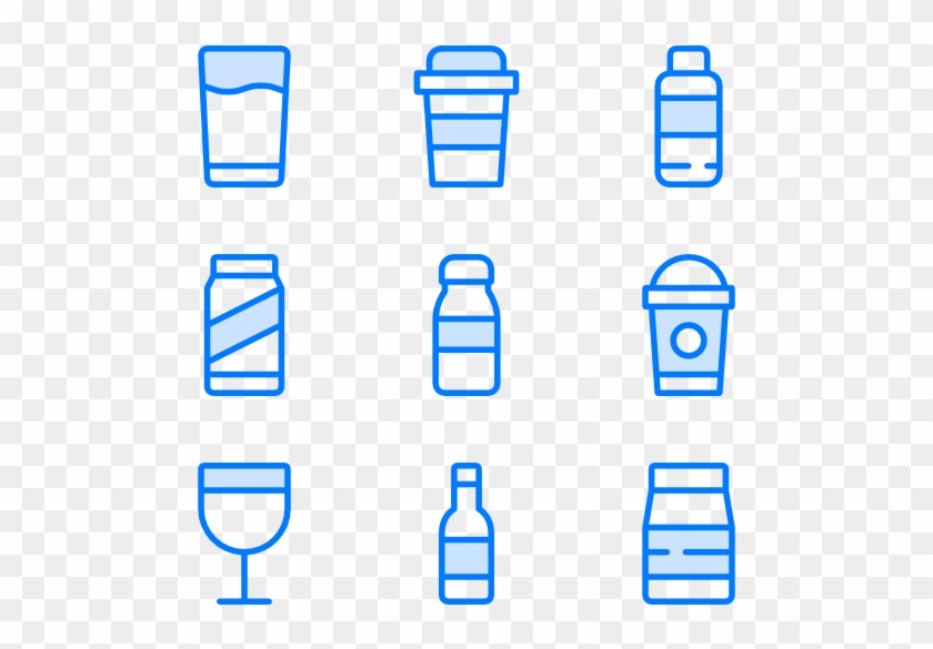 Icons Free Drinks - 3 Different Coloured Milkshakes Png #1609995