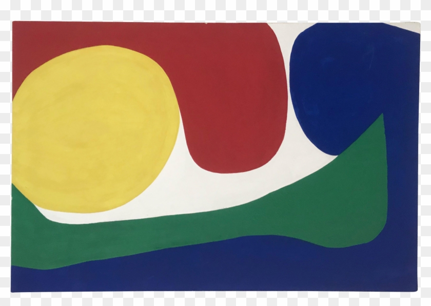 Hard Edge Abstract Painting On Canvas, 1960s - Flag #1610308
