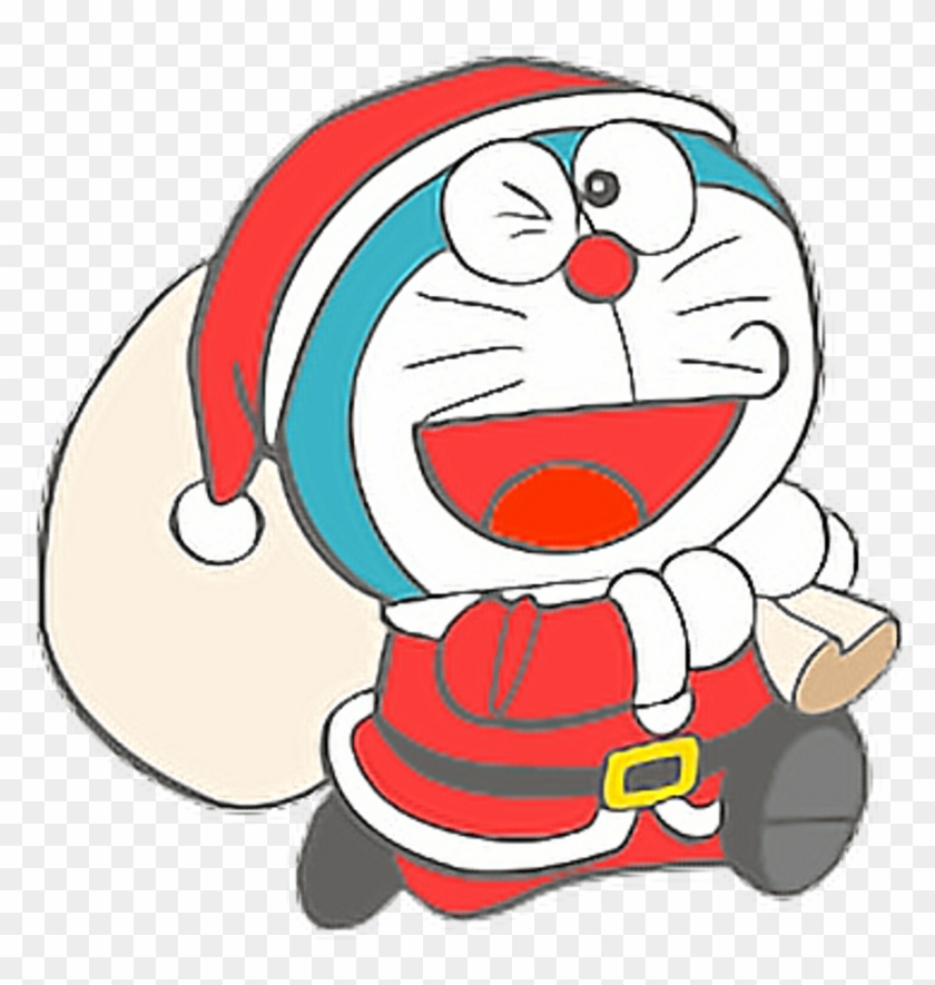 Christmas Merrychristmas Doraemon Cute Colorful Gifts - Merry Christmas Doraemon Sticker #1610632