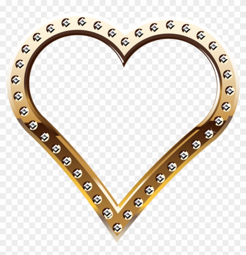 Free Png Download Heart Border Gold Clipart Png Photo - Golden Heart Border Png #1610637