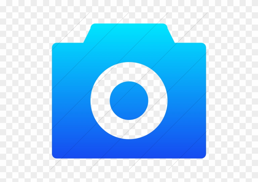 Broccolidry Camera Icon Simple Ios Blue Gradient - Circle #1611346