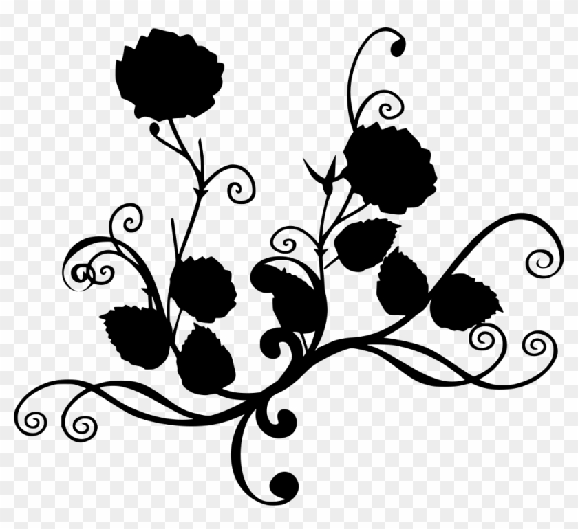 1024 X 891 2 - Black And White Flowers Transparent #1611583