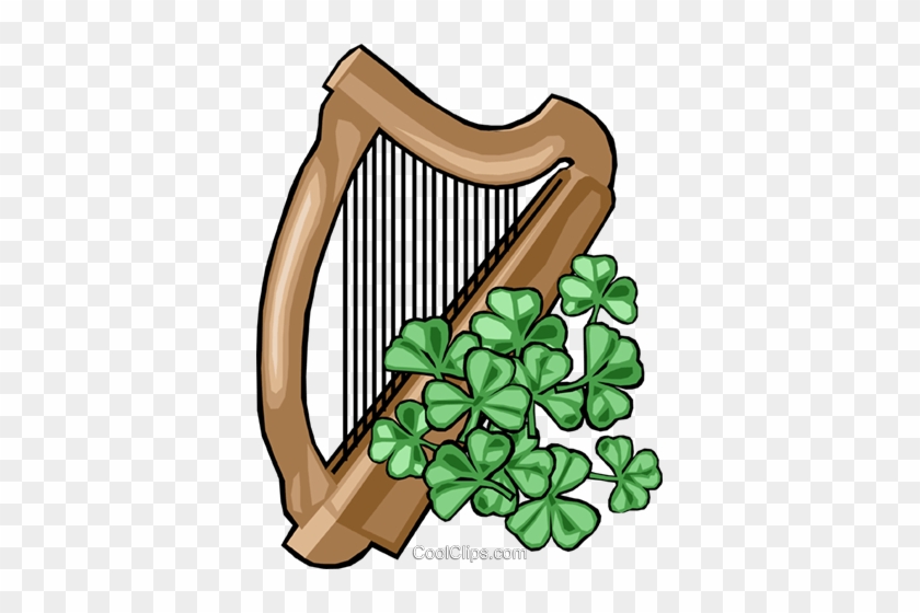 Harp Royalty Free Vector Clip Art Illustration - Irish Harp Clip Art #1611636