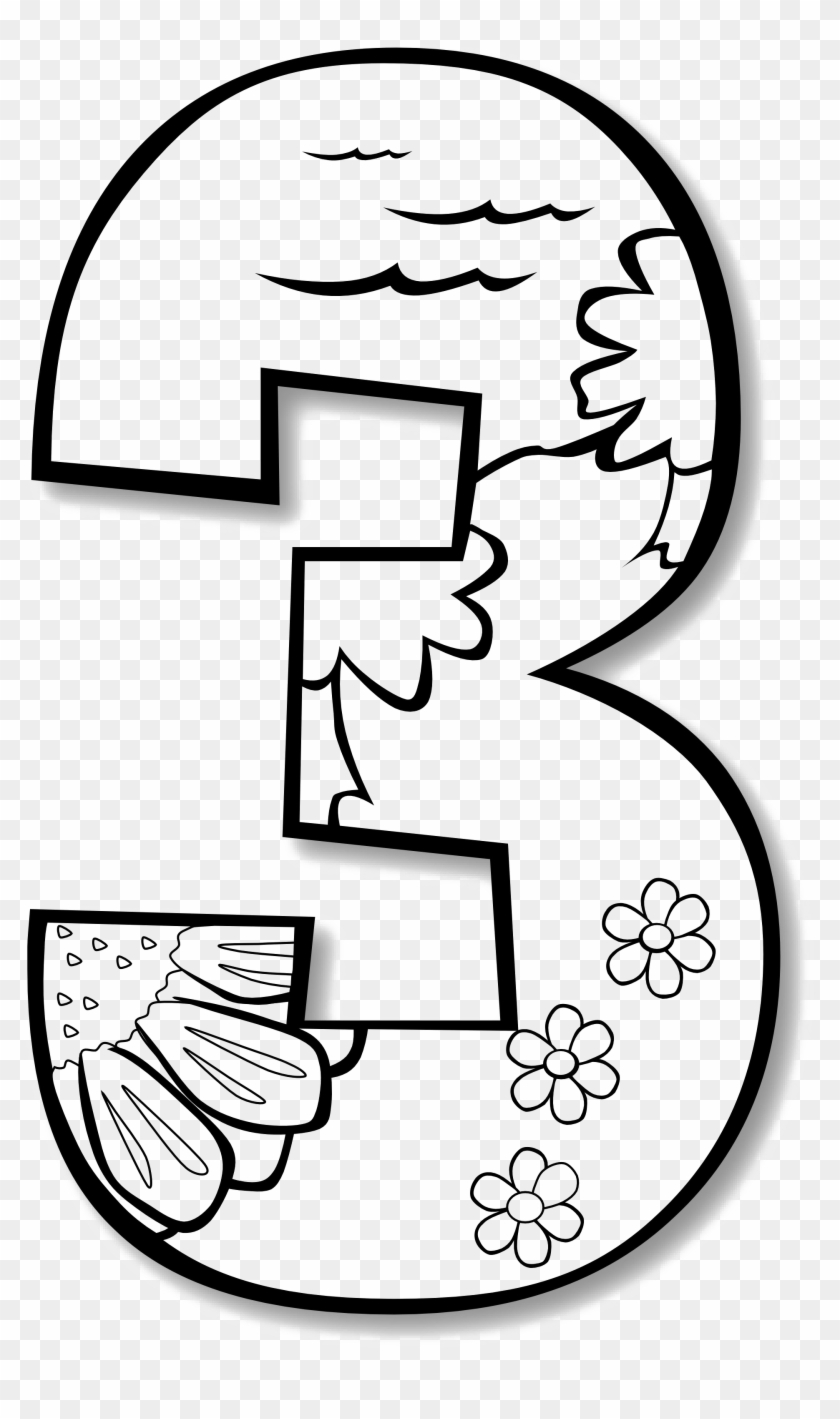 3 Number Png Picture - Clipart Black And White Three #1611738