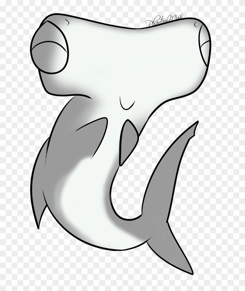 Hammerhead Shark By Phantommiss - Cute Cartoon Hammerhead Shark #1611749
