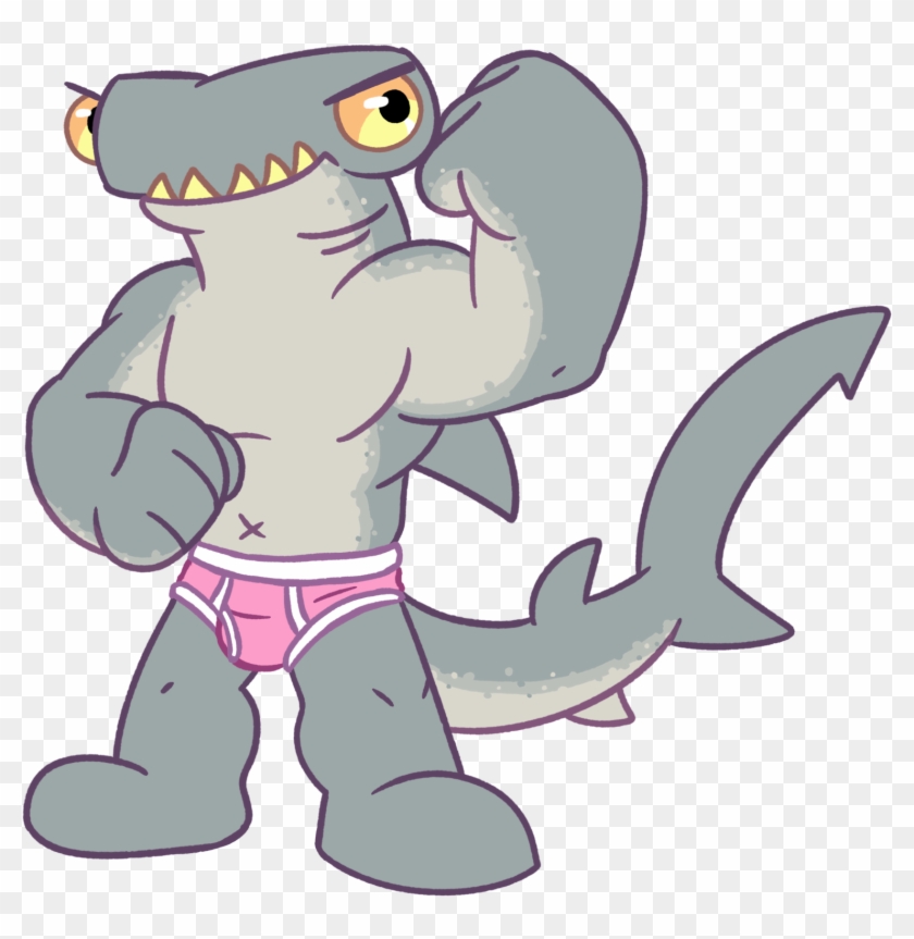 Hammerhead Shark In Underwear - Hammerhead Angry Cartoon #1611756