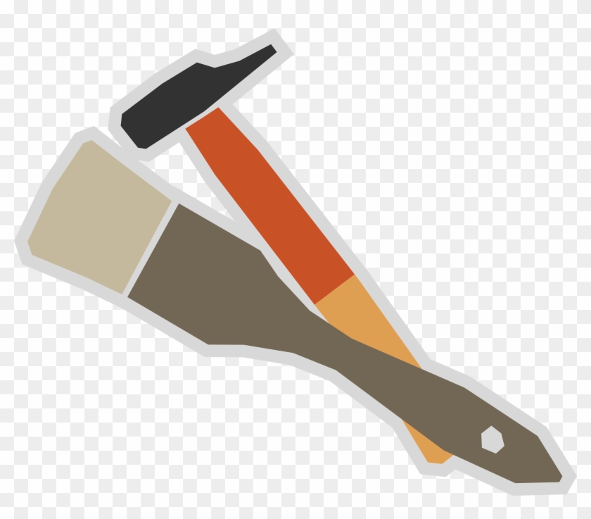 Brush And Hammer Vector Clipart Image - Brush And Hammer Vector Clipart Image #1611773