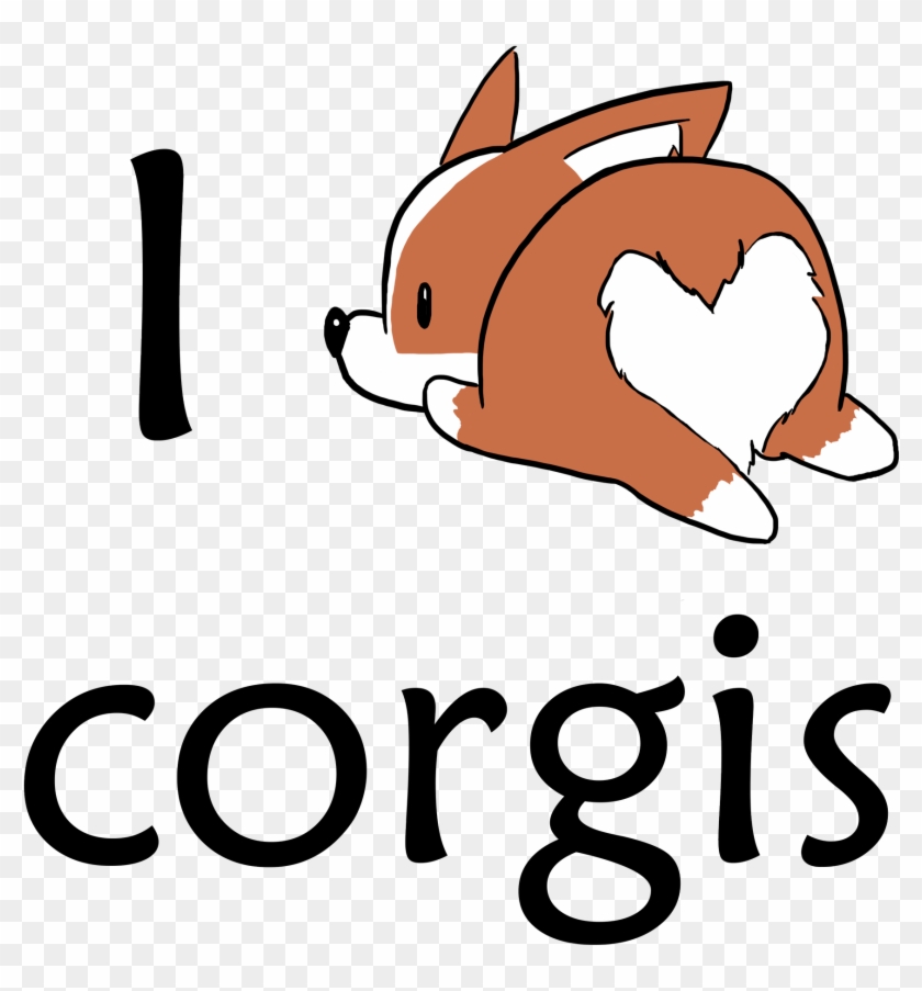 Corgi Hund, Corgis - Heart Shaped Corgi Butt Lineart #1612136