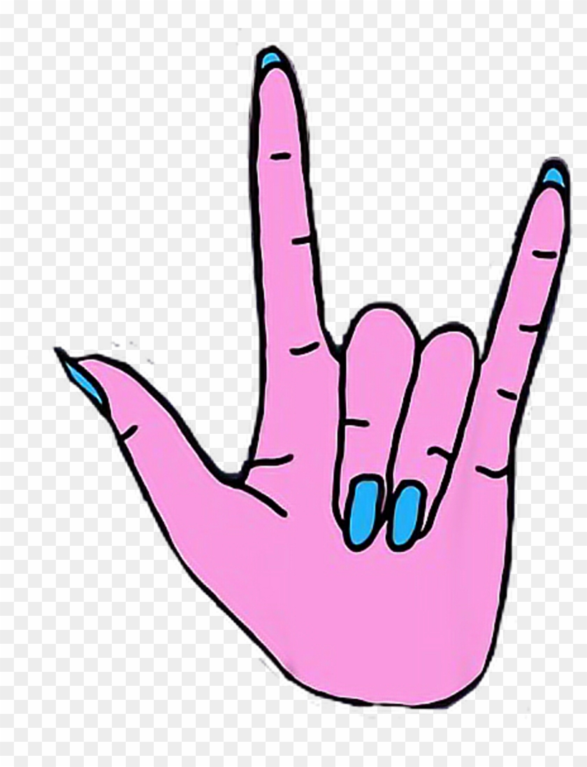 Sticker Sticker - Aesthetic Rock Hand Sign #1612328