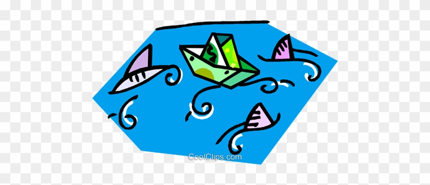 Paper Boats Royalty Free Vector Clip Art Illustration - Paper Boats Royalty Free Vector Clip Art Illustration #1612414