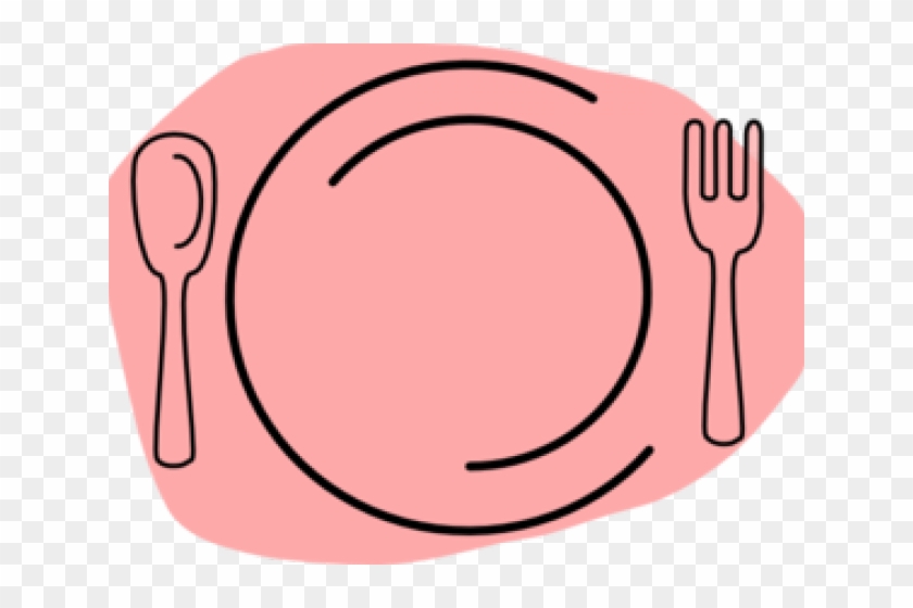 Dinner Plate Clipart Pink Spoon - Spoon And Fork #1612550