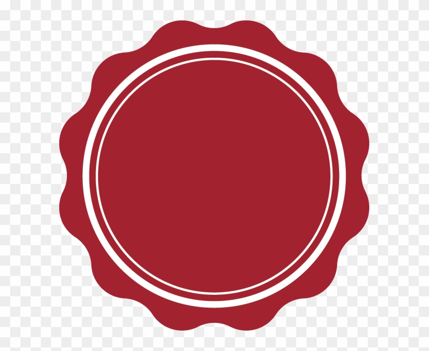 Red Round Wave Outline Banner - Circle #1612573