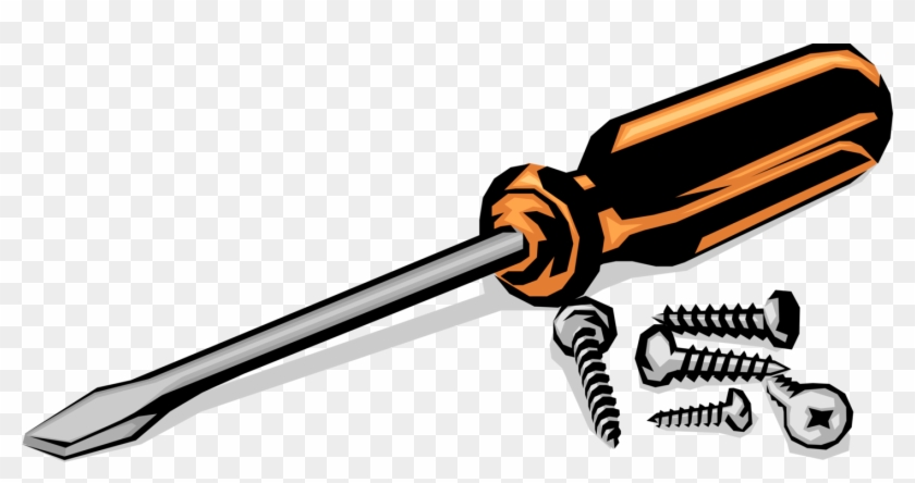 Screwdriver With Screws - Screw And Screwdriver Clipart #1612767