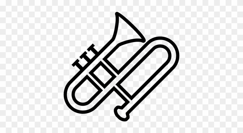 Trombone, Ios 7 Interface Symbol Vector - Dibujos De Un Trombon #1613026