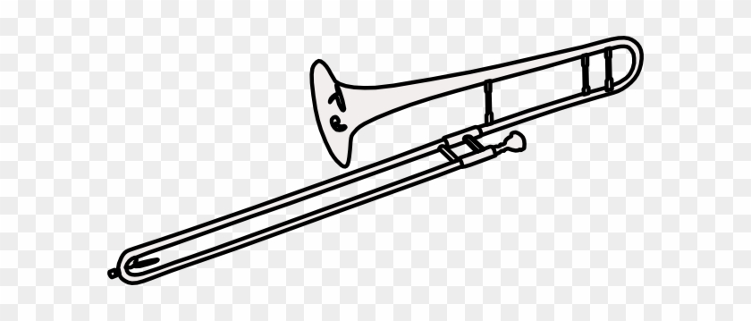 Trombone Clipart Black And White - Line Art #1613067
