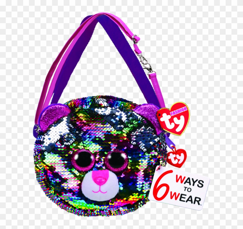 Dotty The Multicoloured Leopard Sequin Purse Ty Fashion - Beanie Boos Bag #1613073