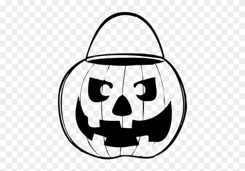 Pumpkin Clipart Pail - Halloween Bucket Coloring Page #1613294