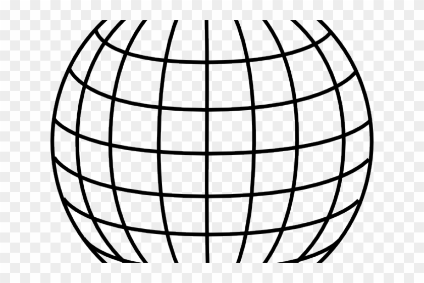 Sphere Clipart Line Art - Globe Clip Art Black And White #1613436
