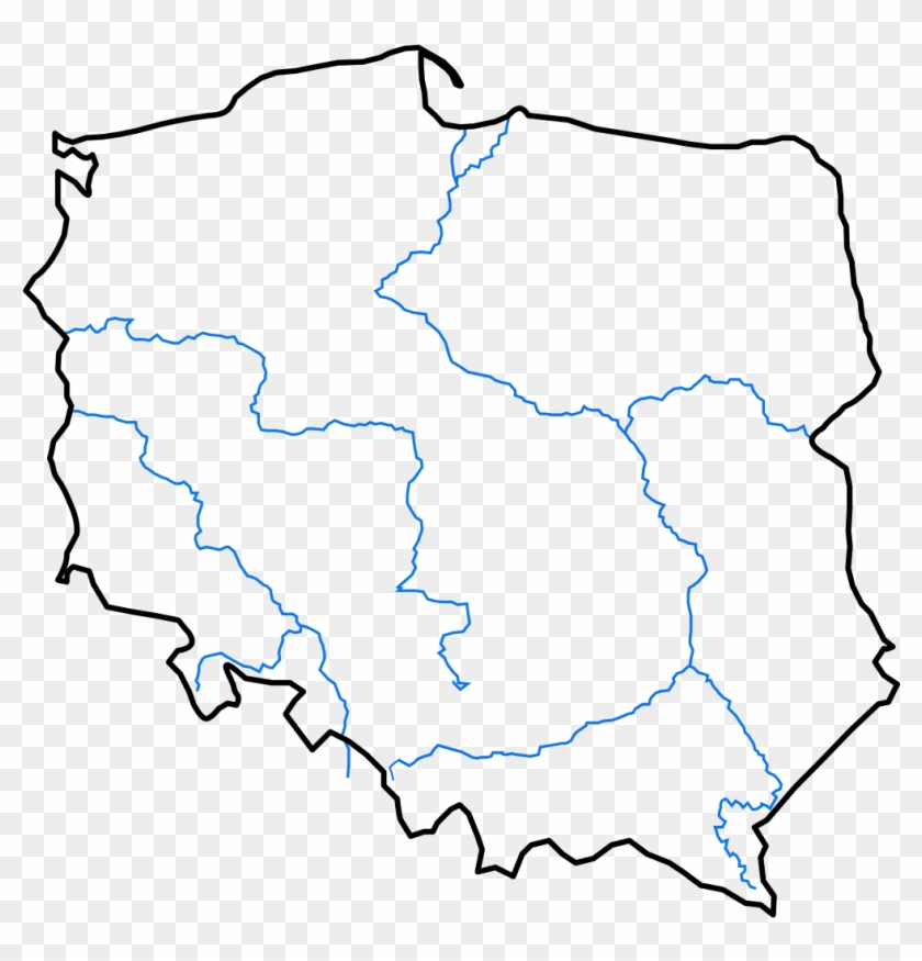 Clip Arts Related To - Mapa Polski Konturowa Z Wisłą #1613769