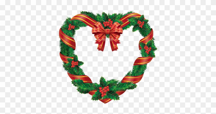 Christmas Heart Wreath Clipart #1614196