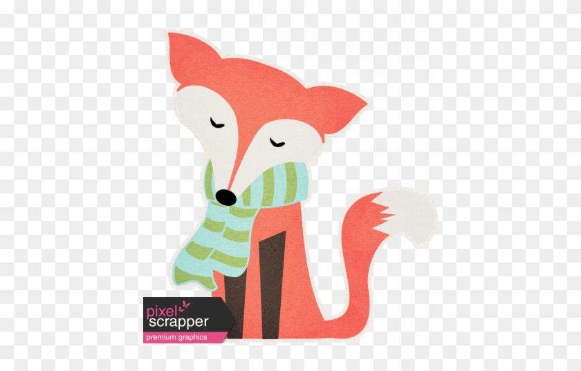 Orange Fox Sticker Graphic By Sheila Reid - Winter Clipart #1614366