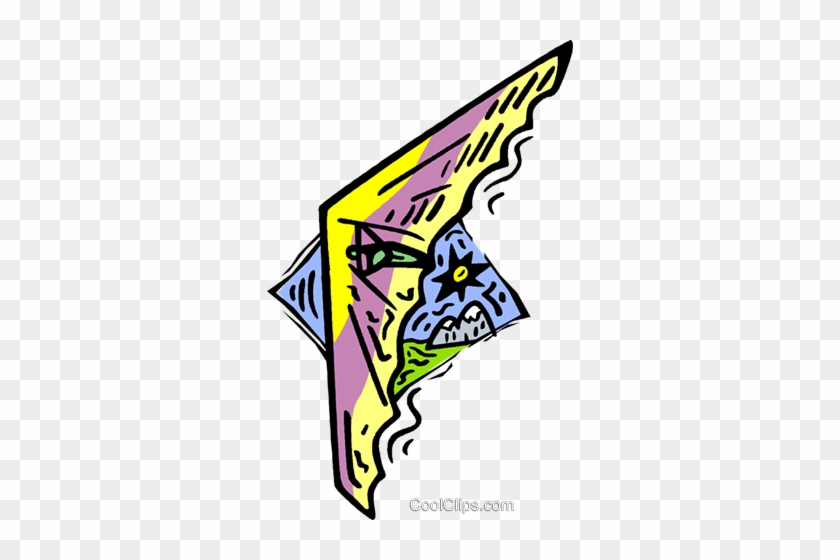 Hand Glider Royalty Free Vector Clip Art Illustration - Hand Glider Royalty Free Vector Clip Art Illustration #1614435