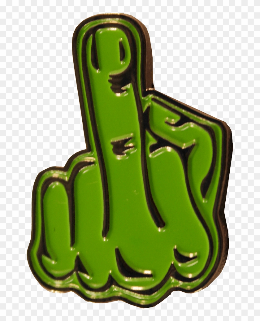 Pin Middle Finger Clipart - Green Middle Finger Png #1614570