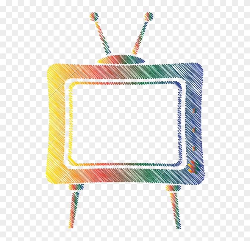 Retro Old Tv Colorful Icon - Retro Old Tv Colorful Icon #1614864