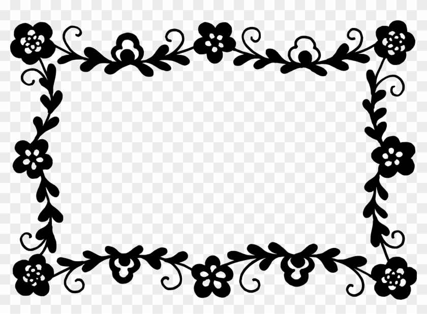 Free Rectangle Flower Frame 4 Png - Flower Frame Vector Png Black #1615272