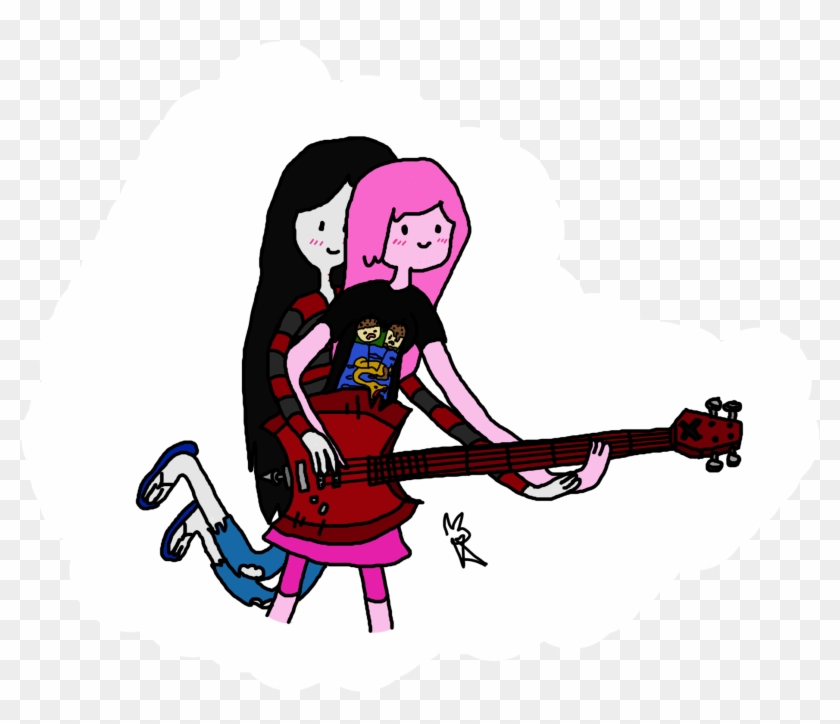 Marceline Teaching Bubblegum To Play Her Bass - Illustration #1615391