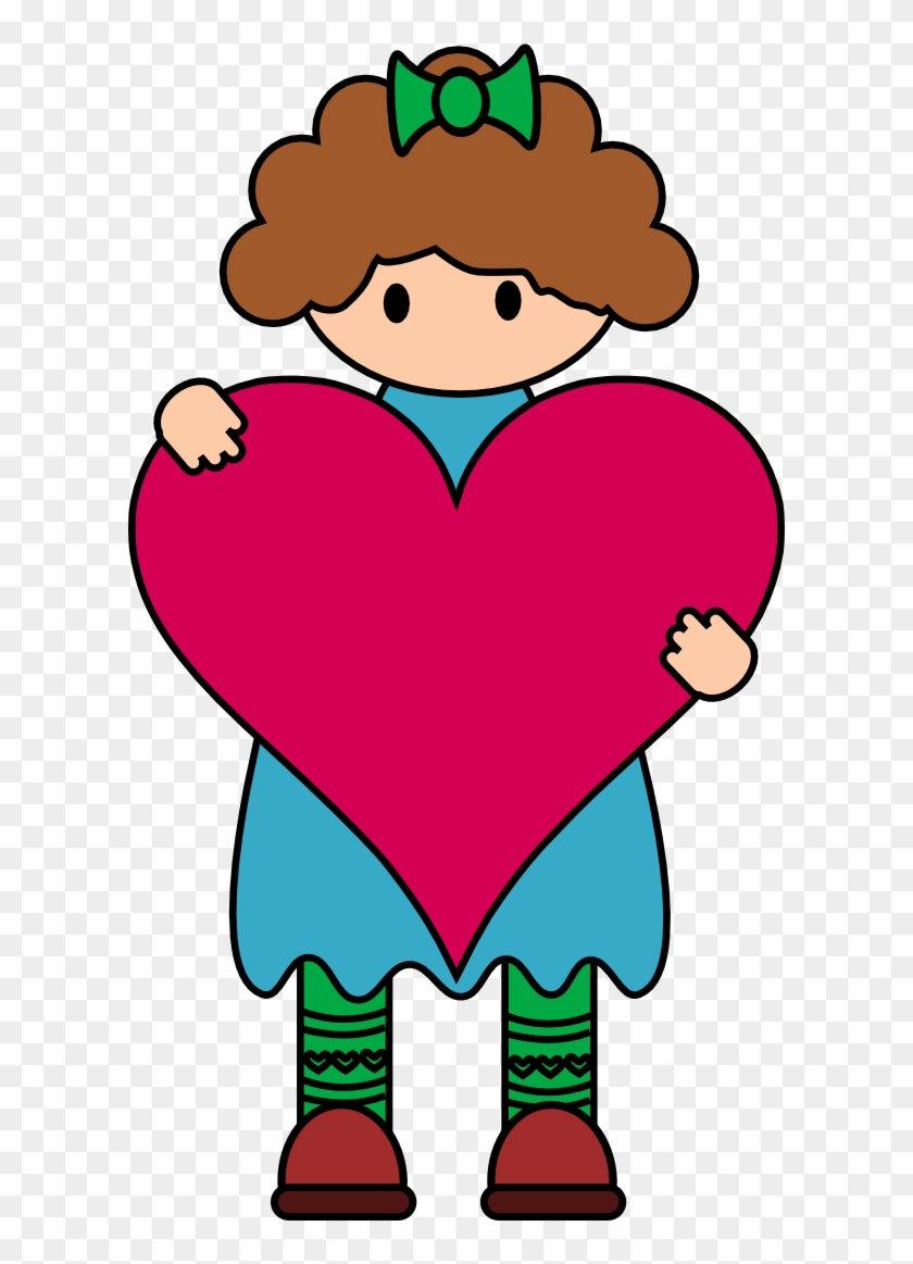 Embroidery - Girl With A Heart Clipart #1615516