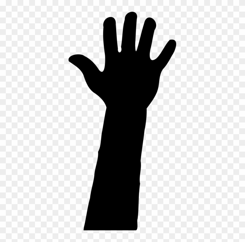 Silhouette Drawing Hand Thumb High Five - Levantar La Mano Png #1615701