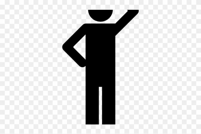 People Silhouette Clipart Raised Hand - Man Raising Hand Icon #1615702