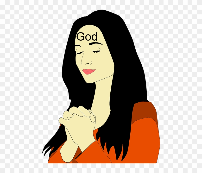 God's Name In Forehead - Praying Woman Clipart #1615754