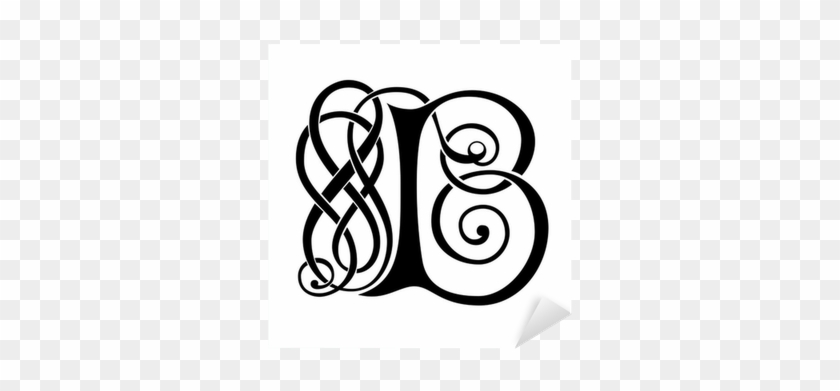 Vector Ornamental Gothic Initial Letter B Sticker • - Initial #1615990