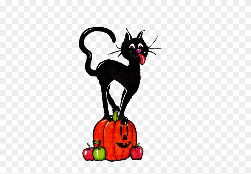 #clipart #illustration #pumpkin #blackcat - Cat Yawns #1616091