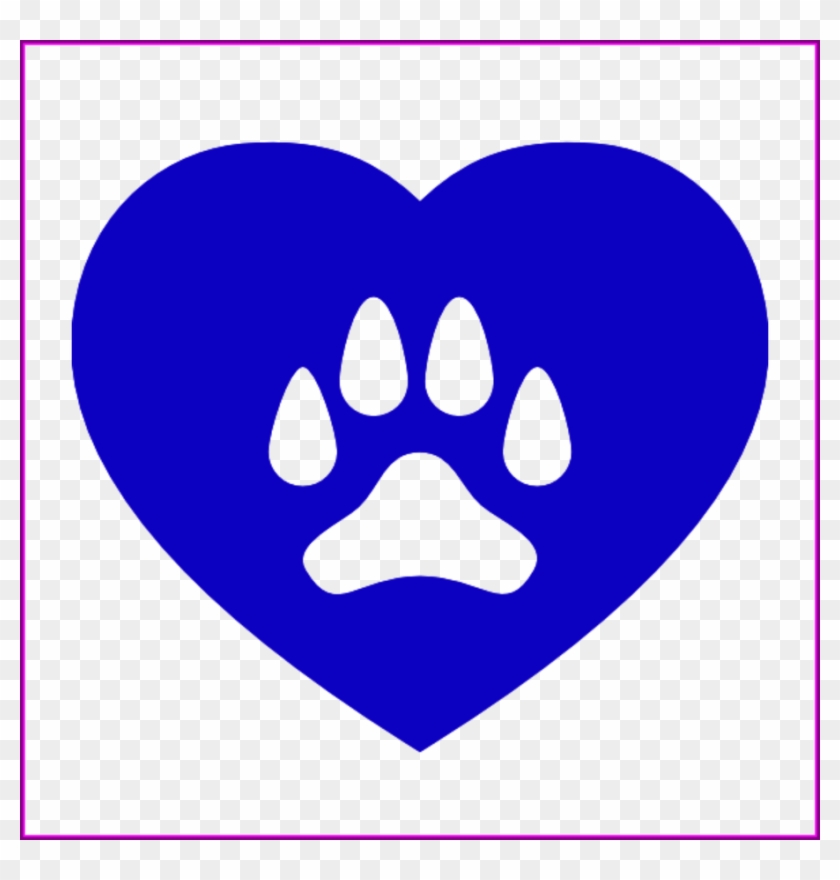 Amazing Blue Heart With Paw Print Png - Animal Rescue Decals #1616197